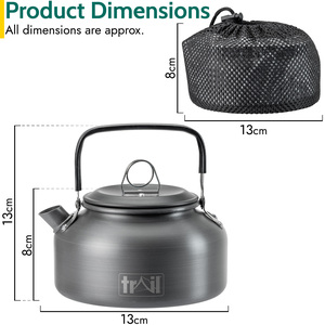 Lightweight Camping Kettle - Black / 14.5cm by Trail