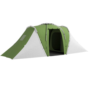 Outsunny 4-6 Man Tunnel Tent with 2 Bedroom and Living Area, Grey and Blue by Outsunny