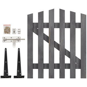 Solid Wood Garden Gate with Z-Shaped Structure by Livingandhome