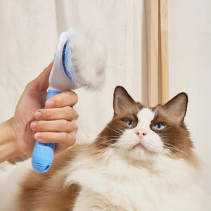 Pet Grooming Tool Bristles Brush - Blue by Livingandhome