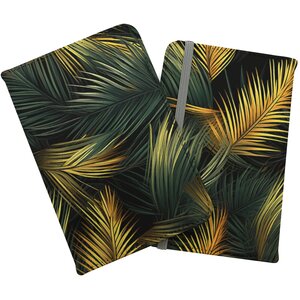 Golden Palm Leaves Passport Cover - Green by Warren Reed - Designer