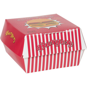 Pack of 8 Burger Boxes - Red