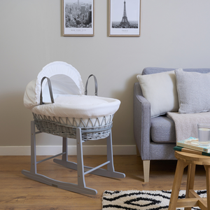 Rocking Moses Basket Stand - Grey by Clair de Lune
