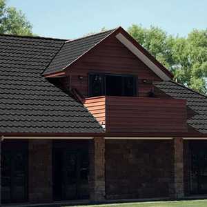 5PCS Galvanized Asphalt Shingles Roofing Sheets - Black / 133.5cm by Livingandhome