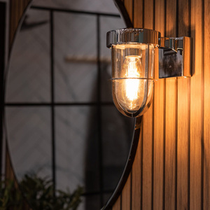 Fanar Industrial Chrome Bathroom Wall Light - Chrome by ValueLights