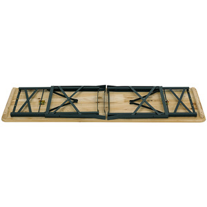 Foldable Firwood Dining Table Outdoor Trestle Desk Adjustable Height - Light Brown by Livingandhome