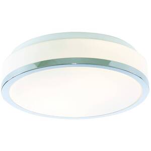 Discs Bathroom Flush 2 Light Ceiling Chrome, Opal IP44, E27 - Chrome by NA