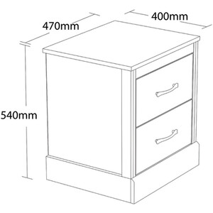 Camford Two Drawer Bedside Table