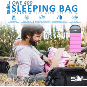 One' 400gsm Sleeping Bag - Pink by SAIL