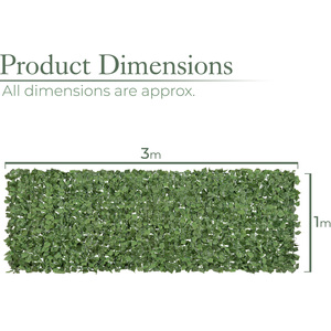 Artificial Ivy Hedge Screen Roll - Green by Christow