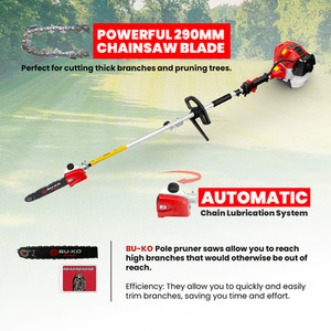 52cc Long Reach Petrol Multi Tool Strimmer, Hedge Trimmer, Pruner, Brush Cutter by BU-KO