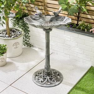 Clam Shell Pedestal Bird Bath by Christow