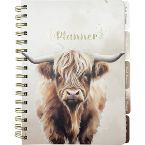 Highland Cow Planner A5 - Cream