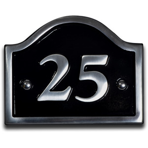 Aluminium Bridge House Number 25 - Black by The House Nameplate Company