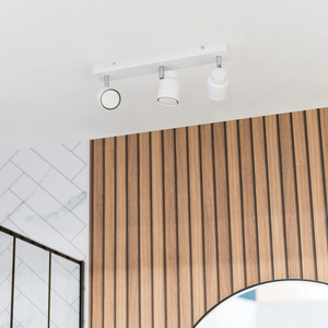 Benton IP44 Bathroom 3 Way Bar Ceiling Spotlight and Warm LED Bulbs - White by ValueLights