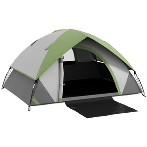 Outsunny 2 Man Camping Tent with Carry Bag, 3000mm Waterproof - Grey and Green by Outsunny