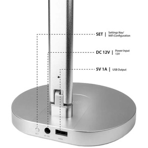 LED Smart Desk Lamp with Wireless Charging and Alexa Control - Silver by DYZI