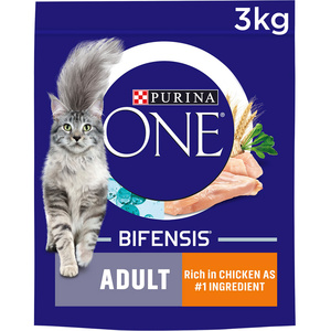 Purina ONE Adult Dry Cat Food - 3kg / Chicken and Whole Grains by Purina ONE
