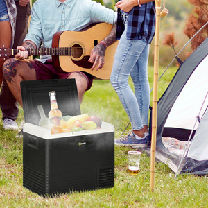 Outsunny Car Refrigerator, Portable Car Fridge Freezer - Grey and Black - 50L / 51.8cm by Outsunny