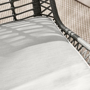 Outdoor Rattan Sofa - Lisbon Garden Sofa Chairs Table Set - Wicker and Cream - Grey by FurnitureboxUK