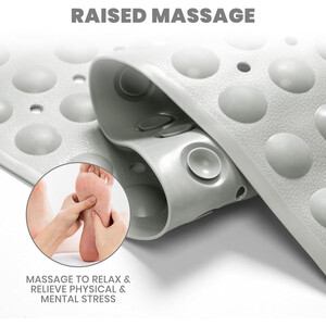 Bath Mat With Suction Cup Drainage Holes