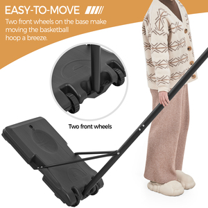 Basketball Hoop with PVC Backboard and Wheels - Brown by Yaheetech