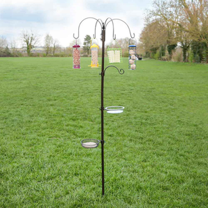 Bird Feeder Stand and Feeder - Black by Garden Mile