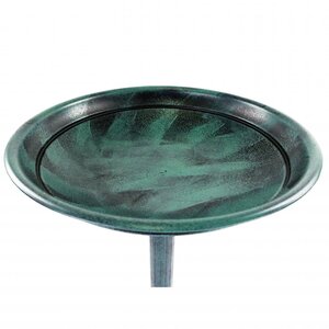 Oypla Traditional Ornamental Garden Bird Bath Pedestal - Green by Oypla