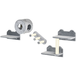 PawHut Four-Piece Wall-Mounted Cat Tree - Grey by PawHut