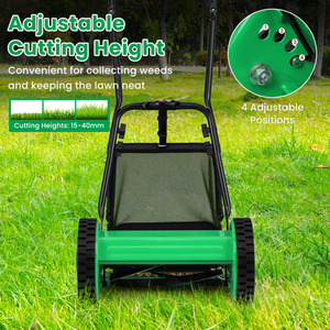 Push Lawn Mower Manual Grass Sweeper by Costway
