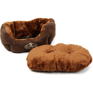Deluxe Faux Fur Dog Bed in Chocolate Brown - Brown / S by Actiaspet