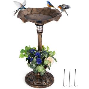 Standing Pedestal Birdbath Feeder Combo by Costway