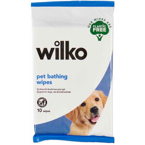 Pack of 10 Plastic Free Pet Bathing Wipes