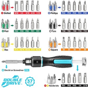 37 Piece DuraTech Double Drive Stubby Screwdriver Set by DuraTech