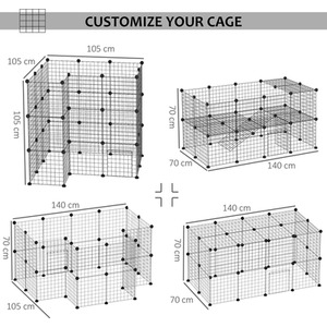 Metal Wire Pet Playpen - Black by PawHut