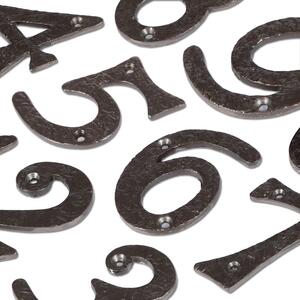 Number 6 Rustic Iron Numeral Black - Black by Hammer and Tongs