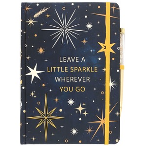 Leave A Little Sparkle Notebook with Citrine Pen - A5 by Kingsbury Gifts