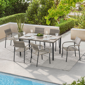 Matara 6 Seater Dining Set - Grey