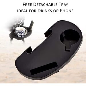 2x Zero Gravity Sun Loungers with Canopy and Drink Holder - Black by Garden Mile