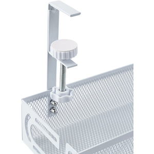 Under Desk Clamp-On Cable Management Tray - White by Livingandhome