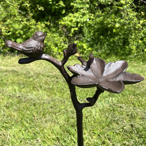 Cast Iron Wild Bird Ornate Flower Dish Bird Feeder - Bronze by Selections