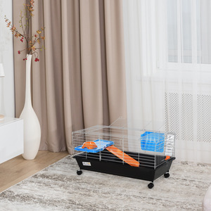 Pawhut Small Animal Cage Hutch - Black by Pawhut