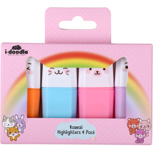 Pack of 4 Kawaii Highlighters by i-doodle