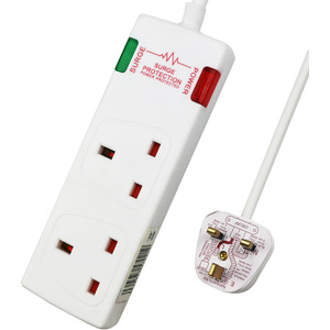 2 Gang Surge-Protected Extension Lead - White / 3m by ExtraStar