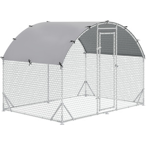 PawHut Walk In Pet Run Small Animals Playpen for Hen - Silver / 190cm by PawHut