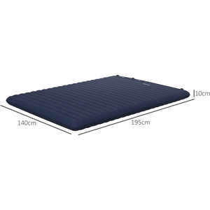 Outsunny Double Air Bed Inflatable Mattress with Foot Pumps - Blue by Outsunny