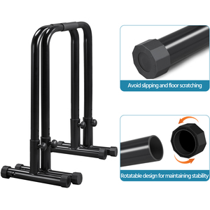Adjustable Dip Bar for Home Gym - Black by Yaheetech