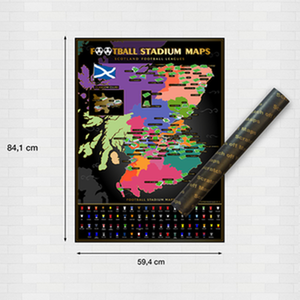 Scottish Football Stadium Scratch Off Map - Grey by Football Stadium Maps