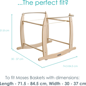 Deluxe Rocking Moses Basket Stand - Natural by Clair de Lune