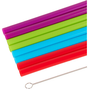 Pack of 8 Colours Collection Straws with Brush